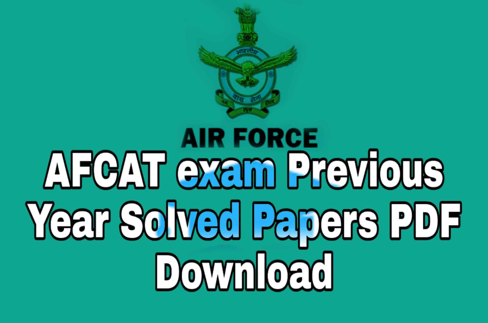 [PDF] IAF AFCAT Previous Year Question Paper PDF