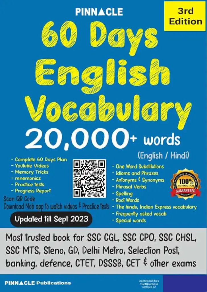 60 Days English Vocabulary 20000+ Words (English & Hindi) - Pinnacle