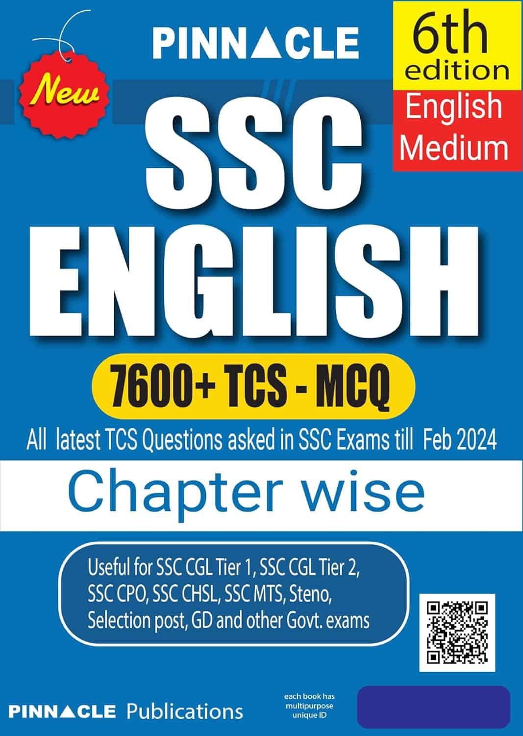 7600+ TCS MCQ SSC English [6th Edition] Book (English Medium) - Pinnacle