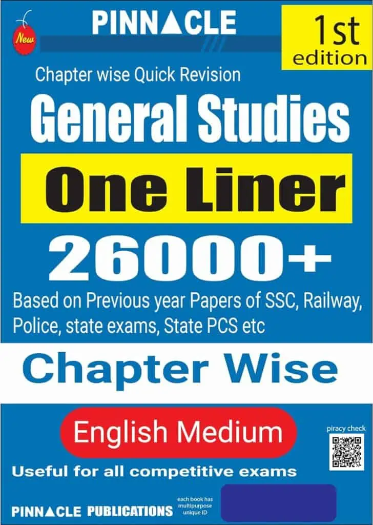 GS 26000+ One Liner Book (English Medium) - Pinnacle