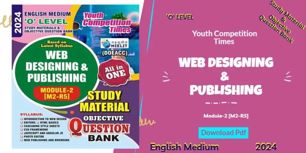YCT 2024 'O level' M2-R5 WEB DESIGNING & PUBLISHING Study Material & Objective Question Bank PDF