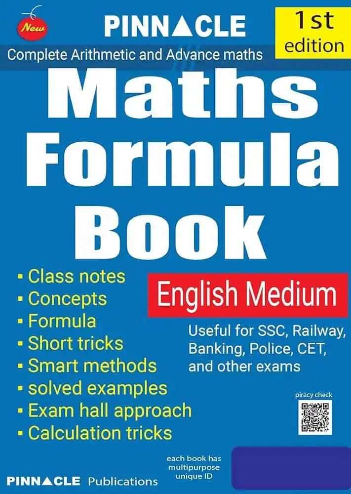 Maths Formula Book [1st Edition - 2024] - Pinnacle (English Medium)