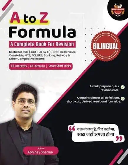 A to Z Maths Formula Book by Abhinay Sharma Sir [Bilingual]