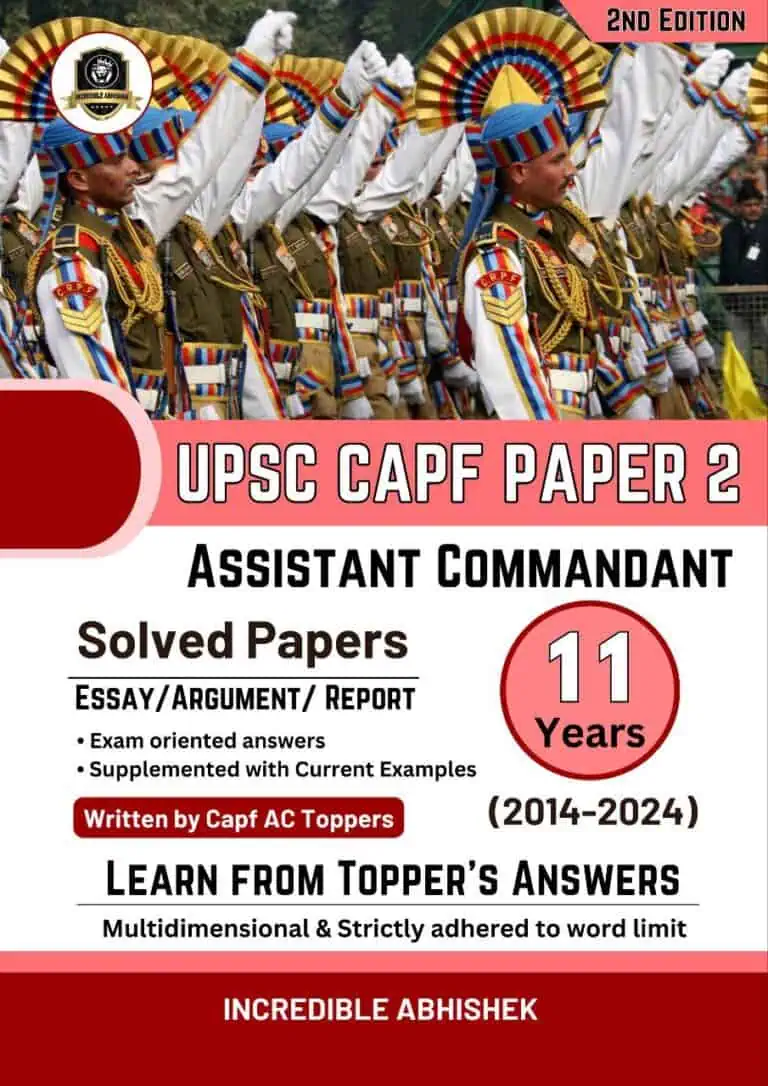 UPSC CAPF Paper 2 Assistant Commandant Solved Papers 2014-24 [Handwritten Notes] by Incredible Abhishek [2nd Edition]