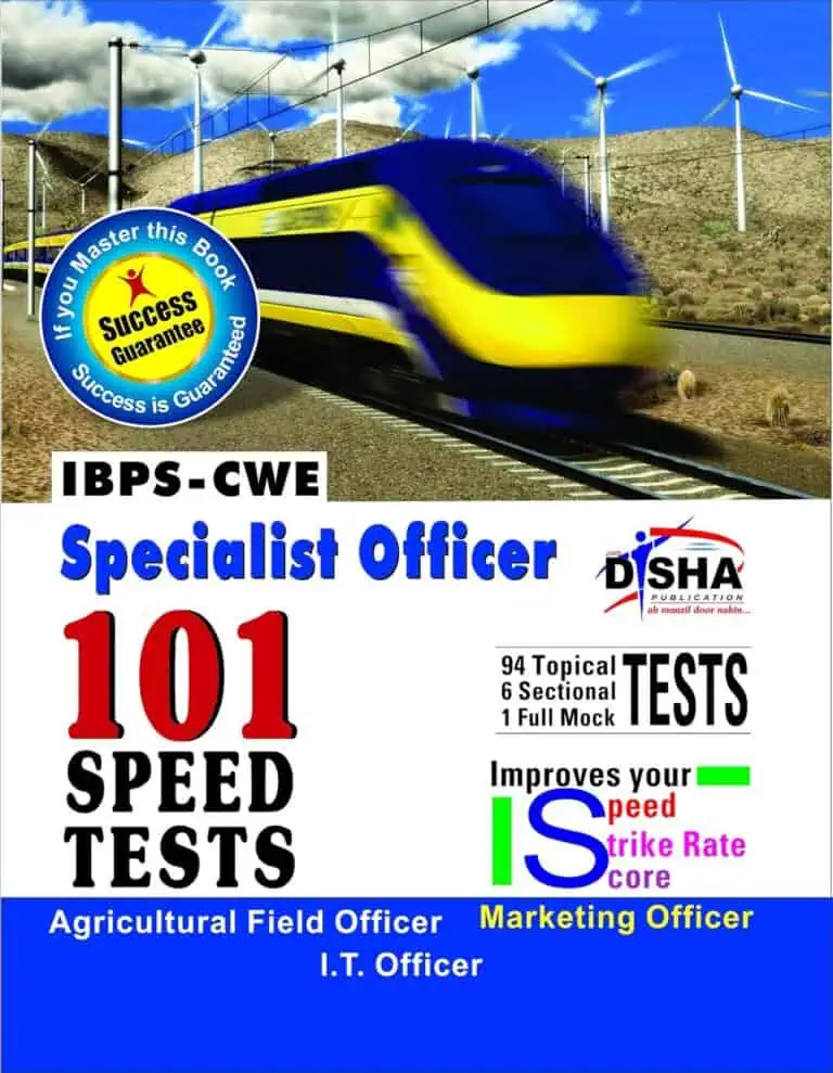 IBPS-CWE Specialist Officer 101 Speed Tests - Agriculture Marketing IT - Disha Experts [2013 Edition]